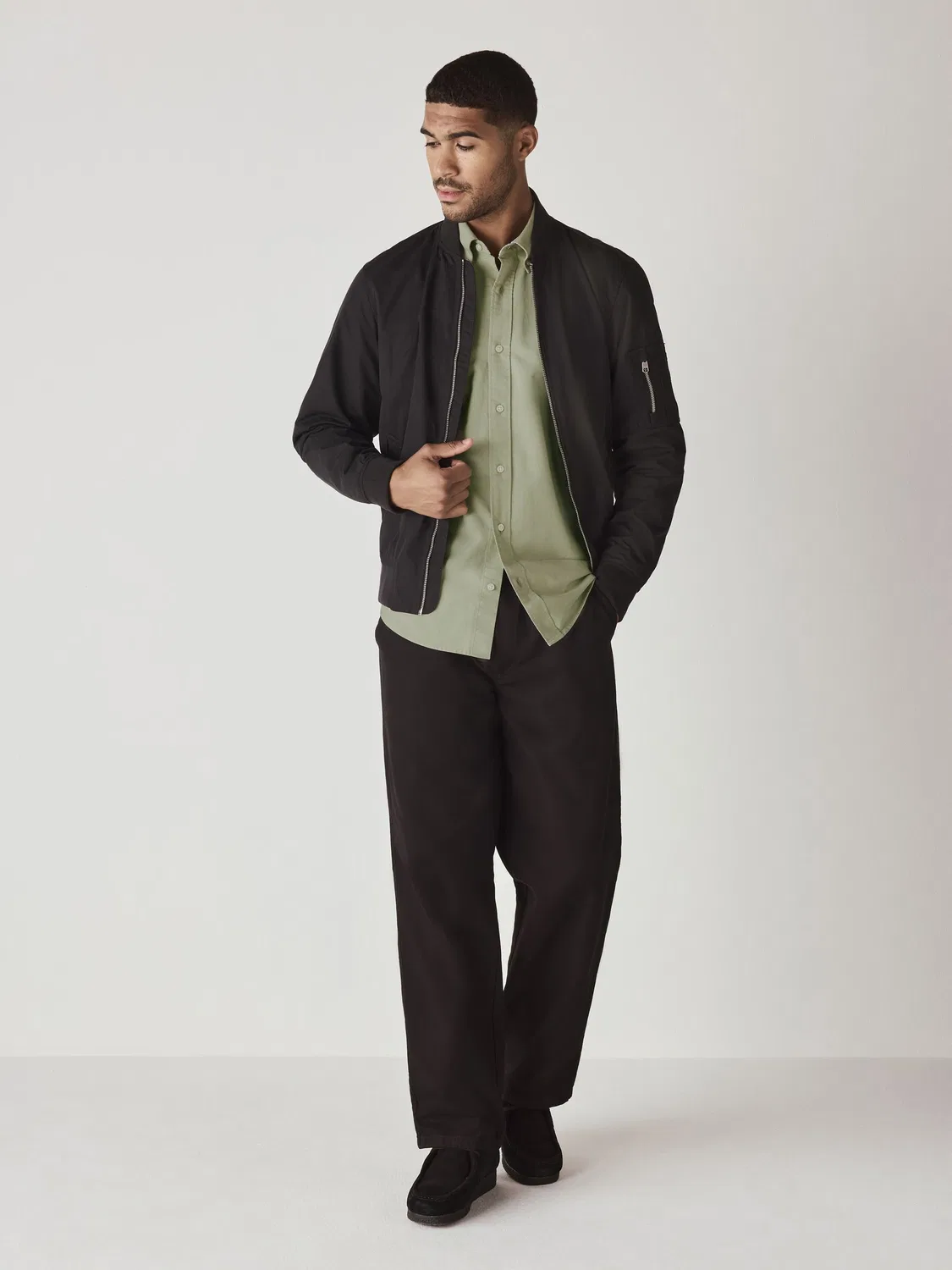 Рубашка оксфордская Slim Fit, Sage Green Next — фото 2