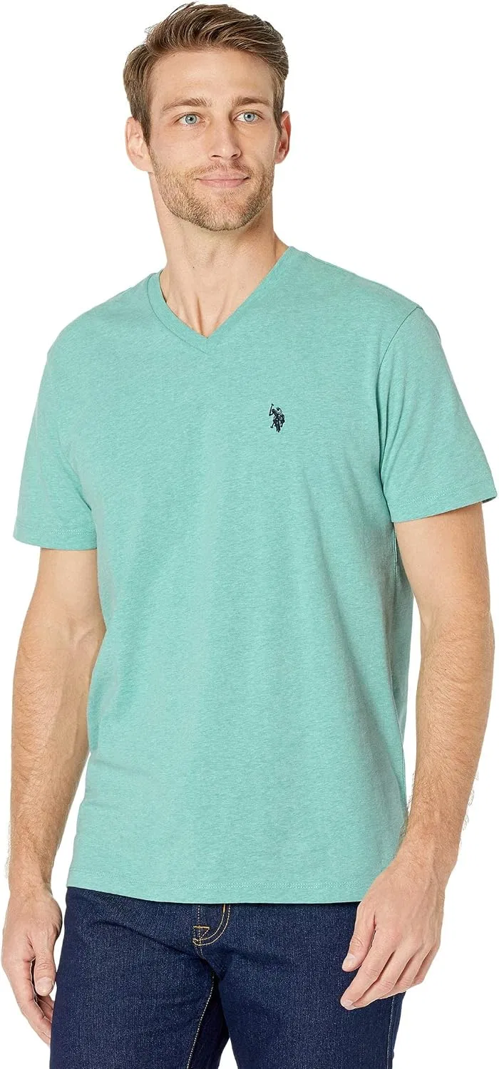 Мужская футболка с V-образным вырезом U.S. Polo Assn., Jade Green Heather — фото 2