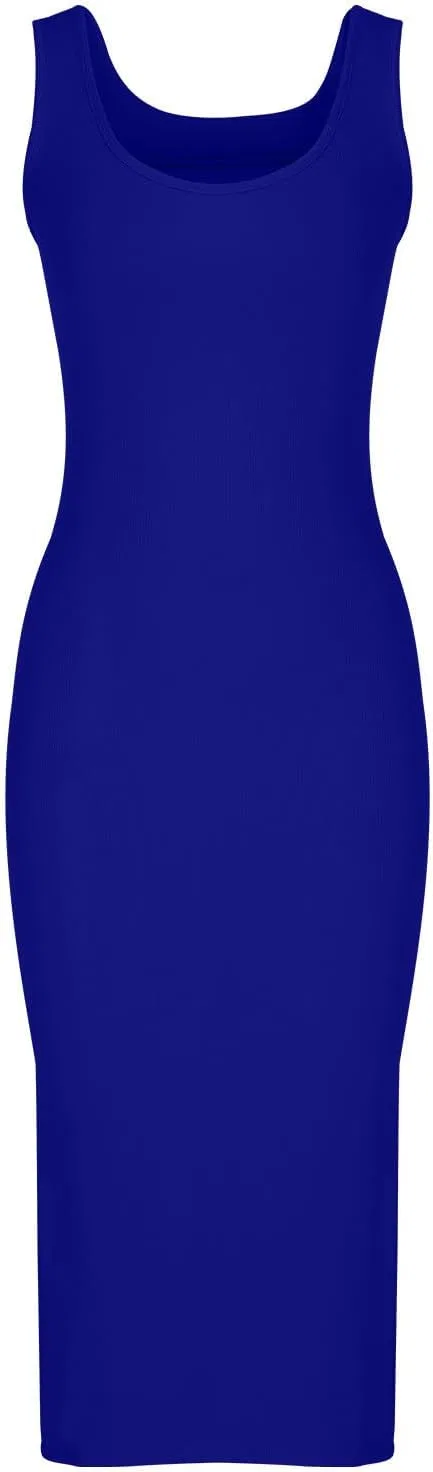 Женское облегающее макси-платье без рукавов Bodycon, Blue — фото 3