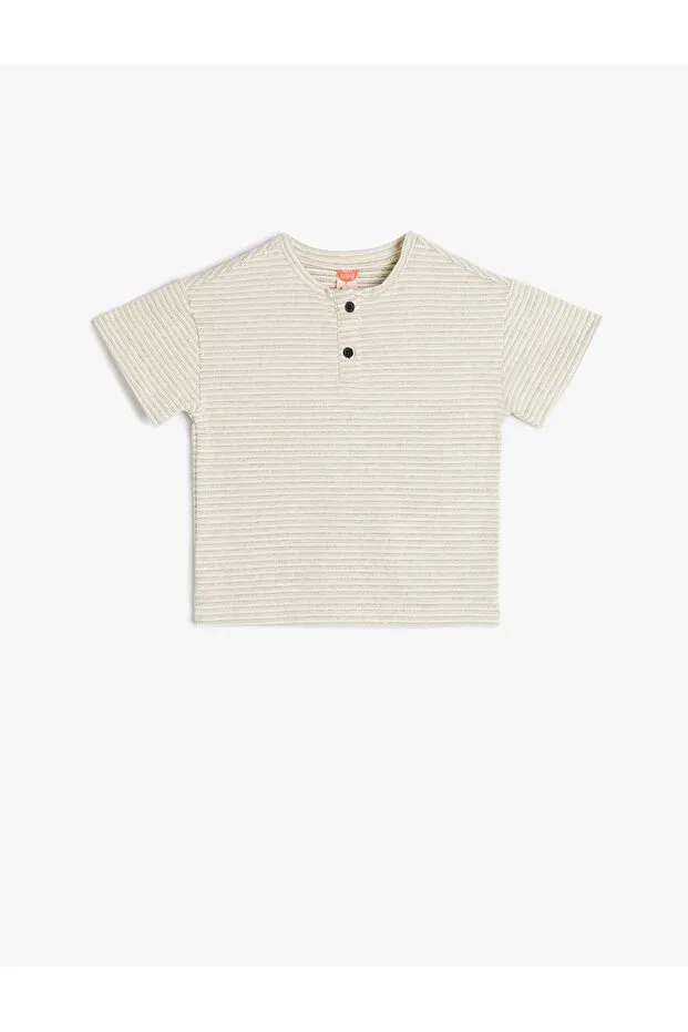 Детская футболка с коротким рукавом Koton, Ecru Striped