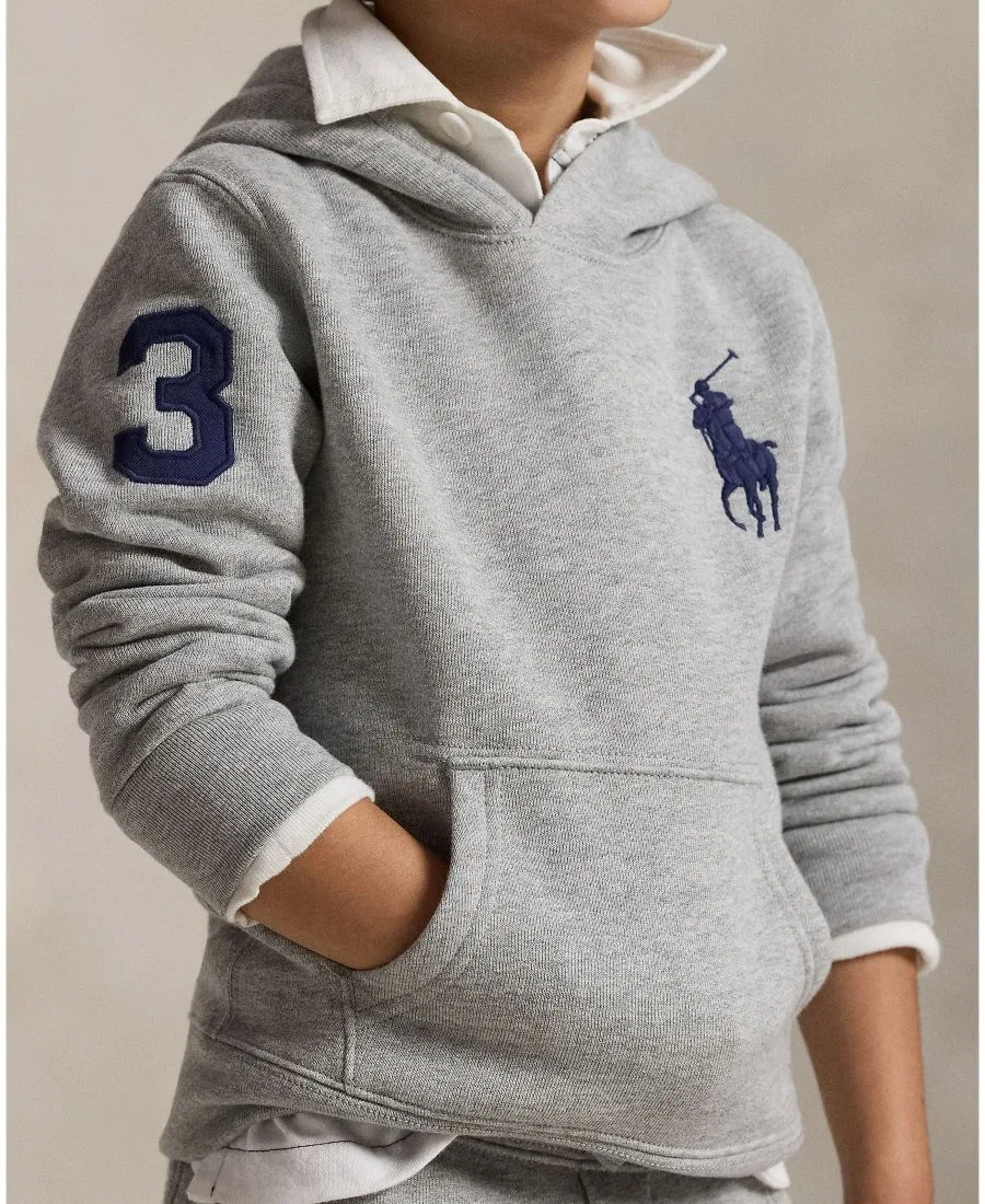 Детский худи из флиса Big Pony Fleece Hoodie Polo Ralph Lauren, Heather — фото 3