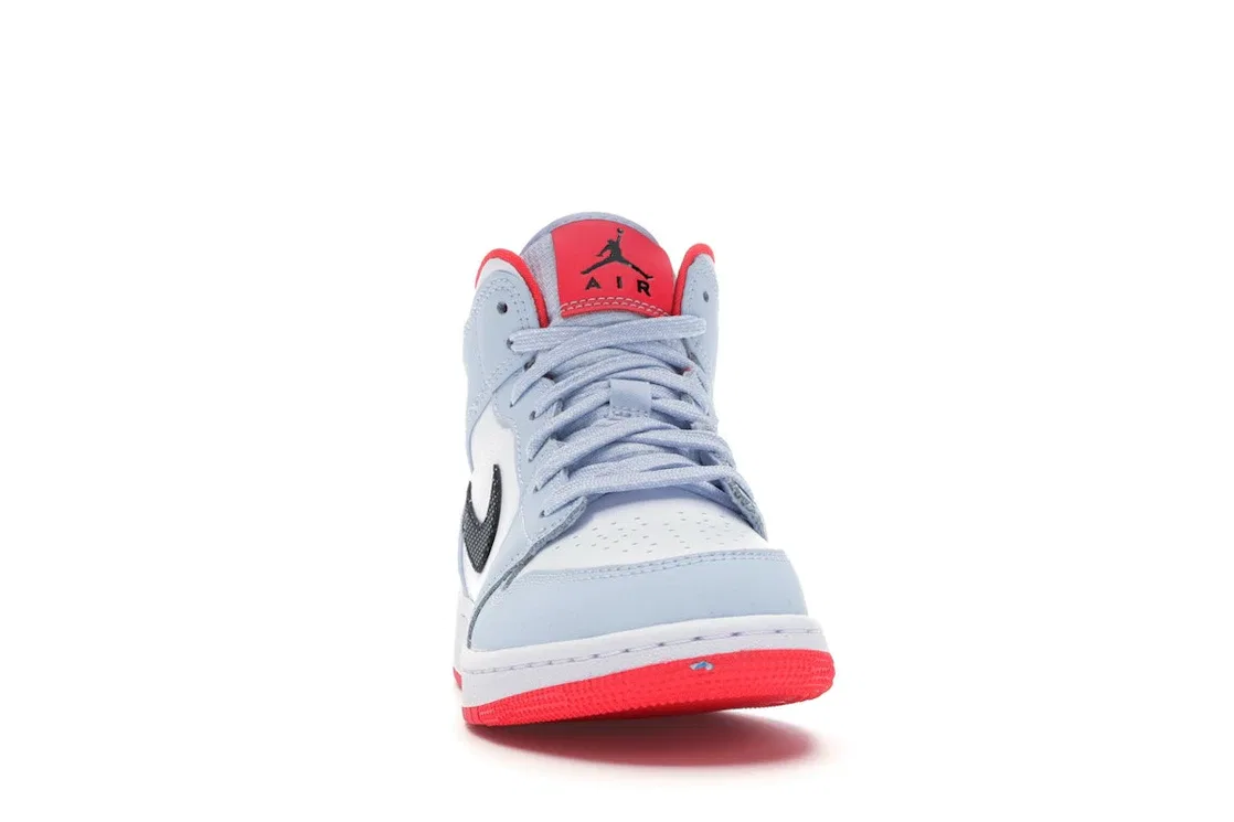 Детские кроссовки с принтом Jordan 1 Mid Jordan, Half Blue/Black-White — фото 2