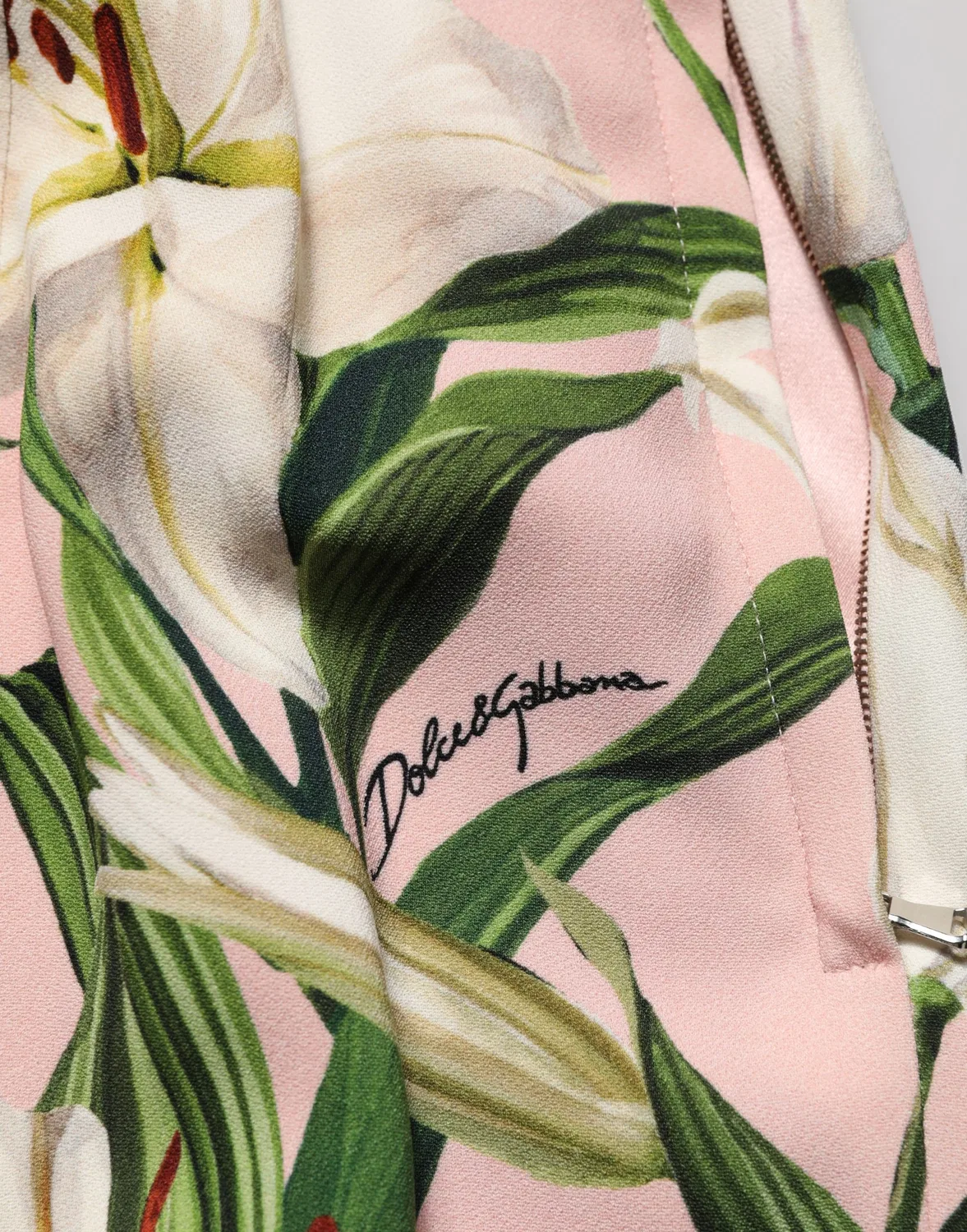 Женская юбка-карандаш с завышенной талией с принтом Lilium Pink Lilium Print Dolce & Gabbana, Pink