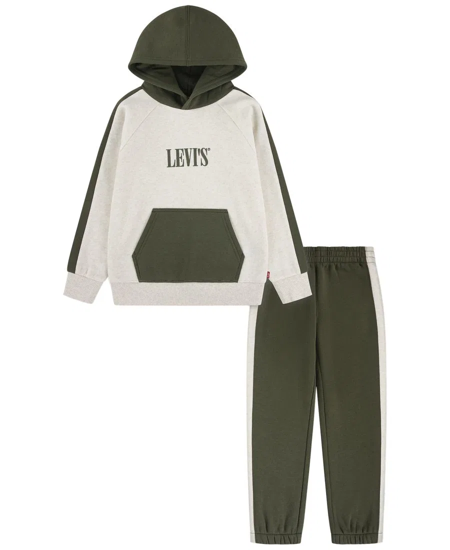Комплект из худи и спортивных брюк с цветовой блокировкой Levi's, White/Green