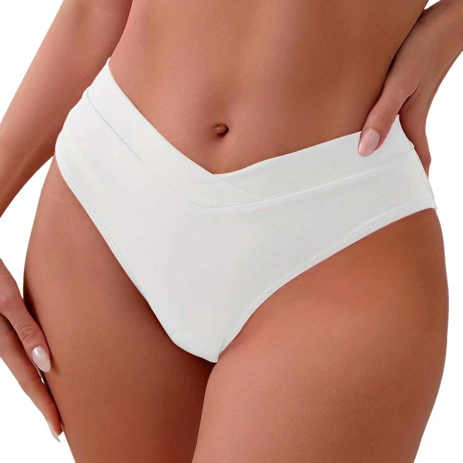 Женское бикини-дно классическое мягкое Solid, White