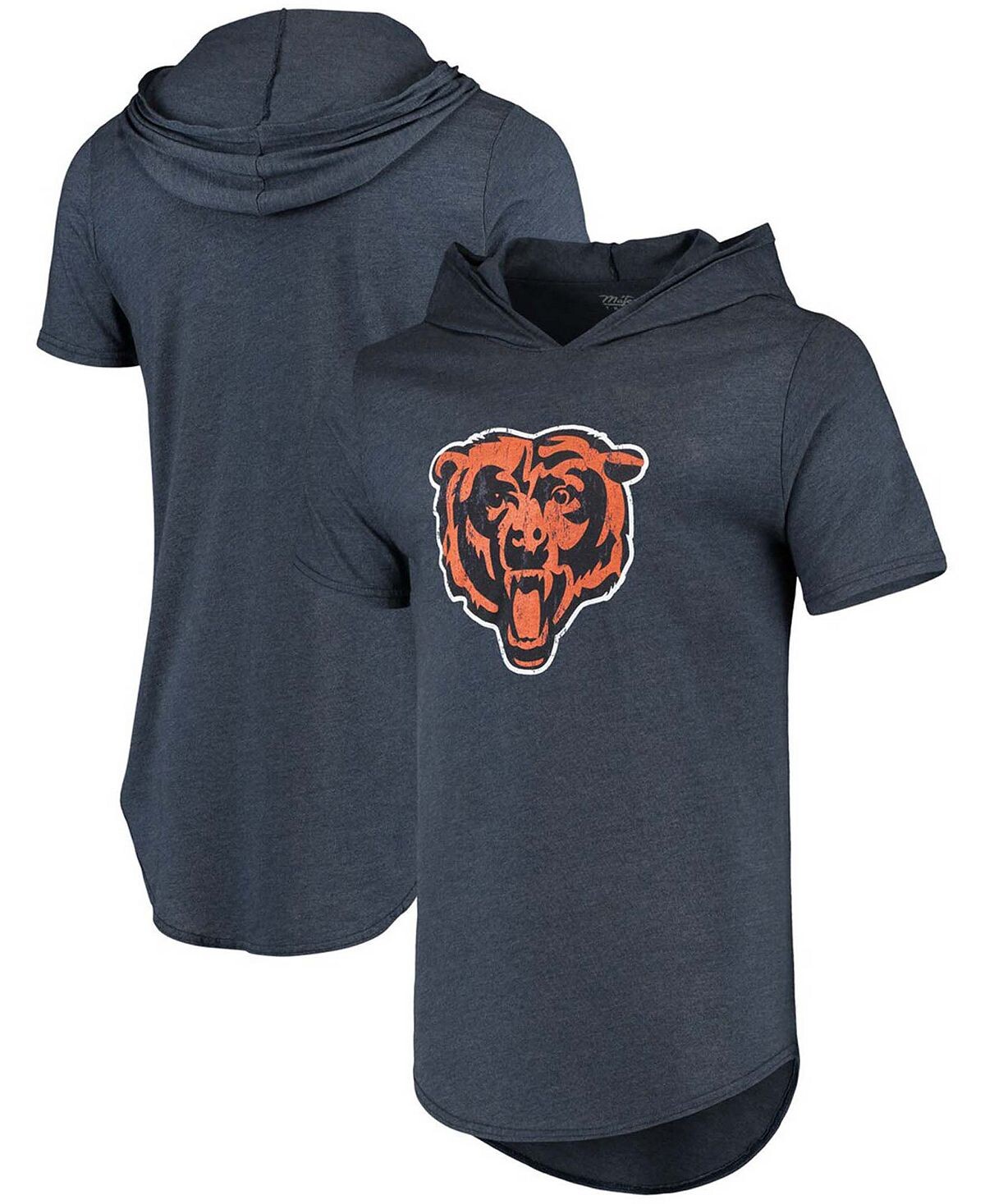 

Мужская темно-синяя футболка с капюшоном chicago bears primary logo tri-blend Majestic, синий