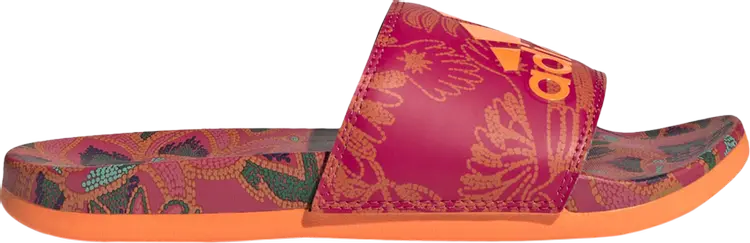 Сандалии Adidas Wmns Adilette Comfort Slide 'Floral - Signal Orange', оранжевый — фото 2