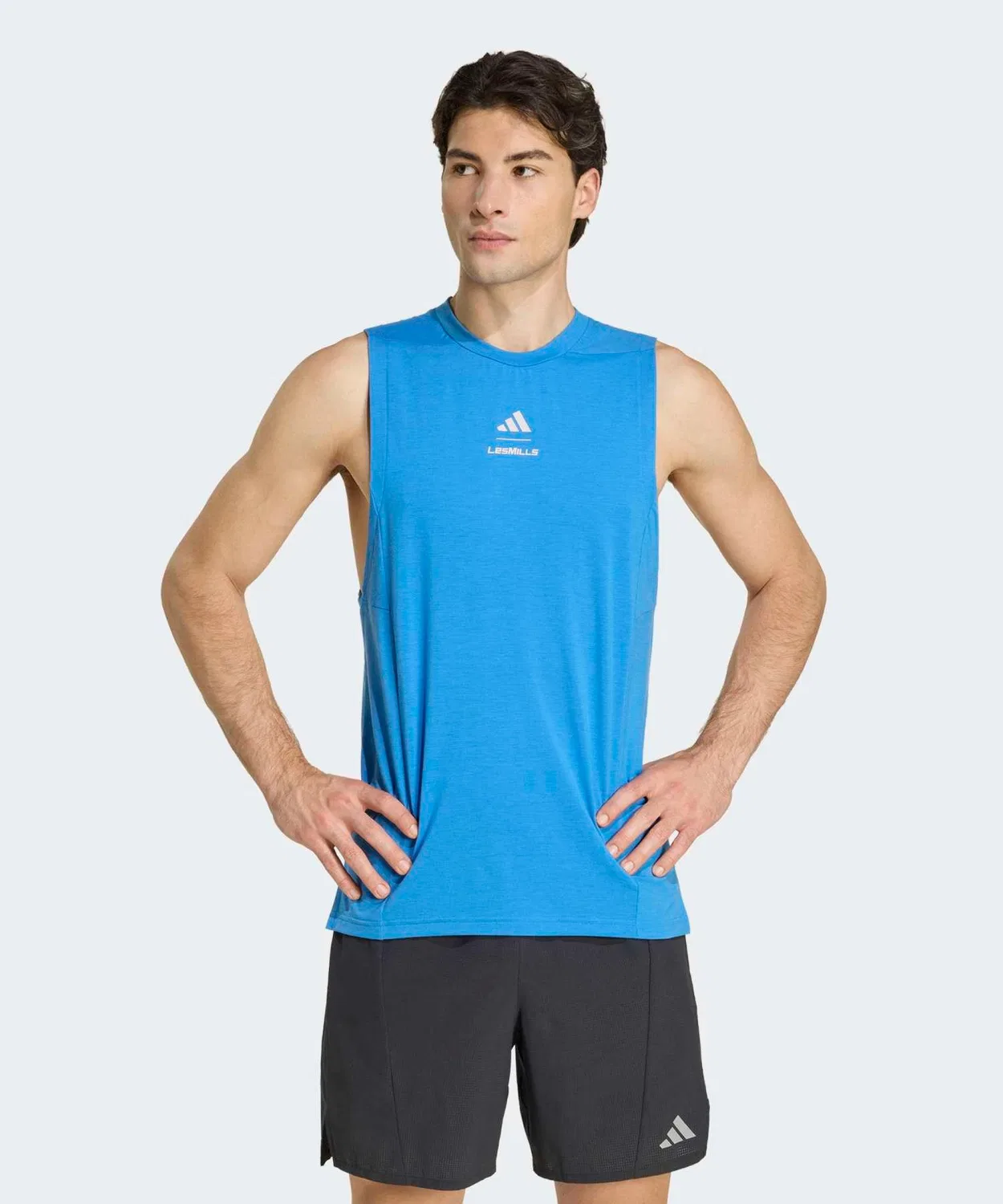 Мужской топ без рукавов с принтом Les Mills Graphic Adidas, Blue Other