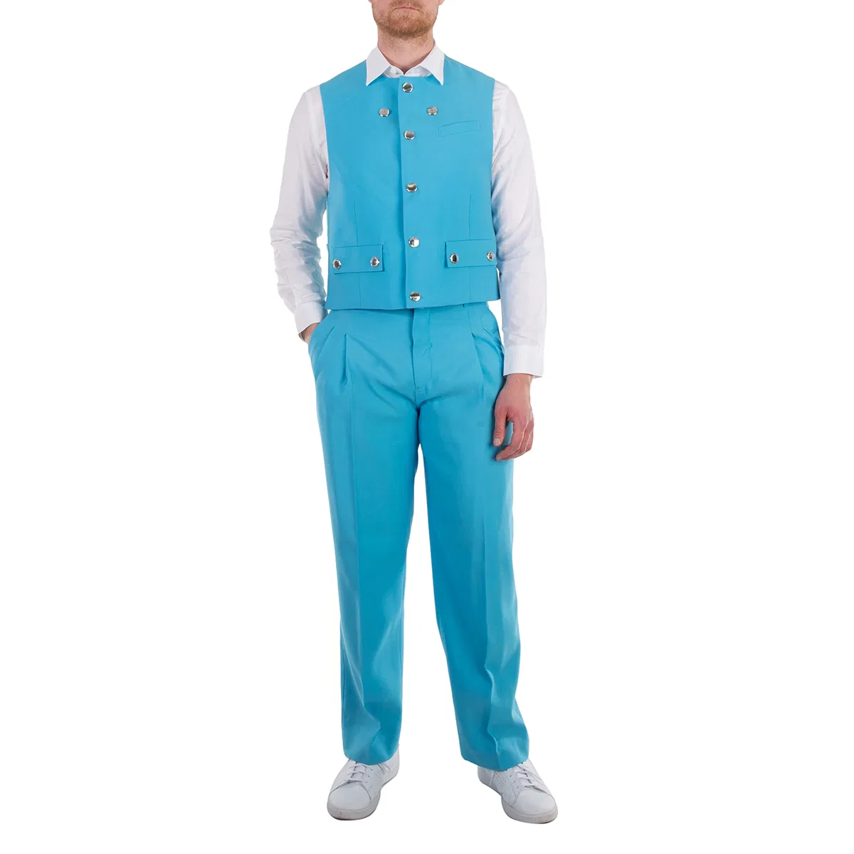 Жилет шерстяной с круглым вырезом Bright Opal Blue Burberry, Bright Opal Blue — фото 3