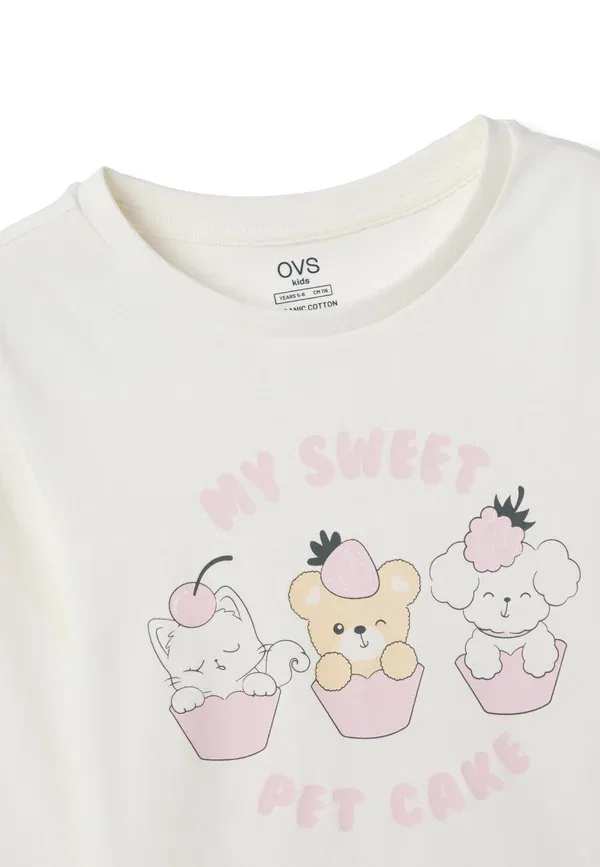 Пижамный комплект из хлопка Multicolour regular fit Ovs, белый, розовый — фото 3
