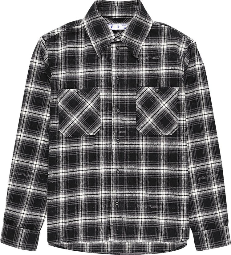 

Рубашка Off-White Stencil Flannel Checked Shirt 'Black', черный