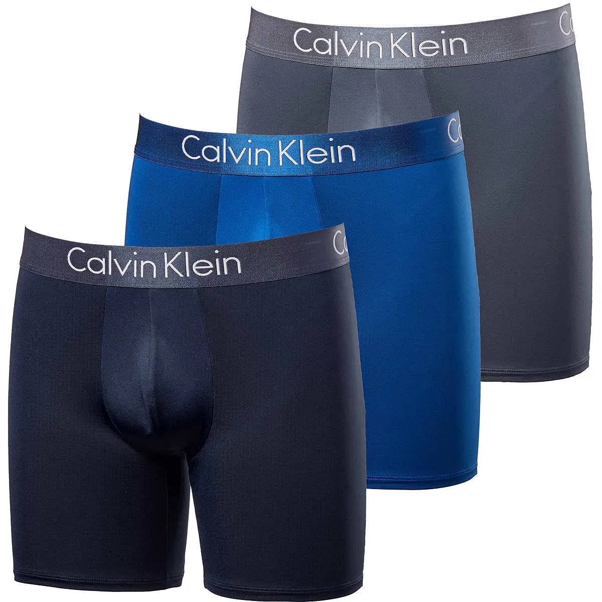 Мужские боксеры из хлопка Calvin Klein Cotton Classics 3-Pack, Navy Blue/Light Blue/Dark Grey