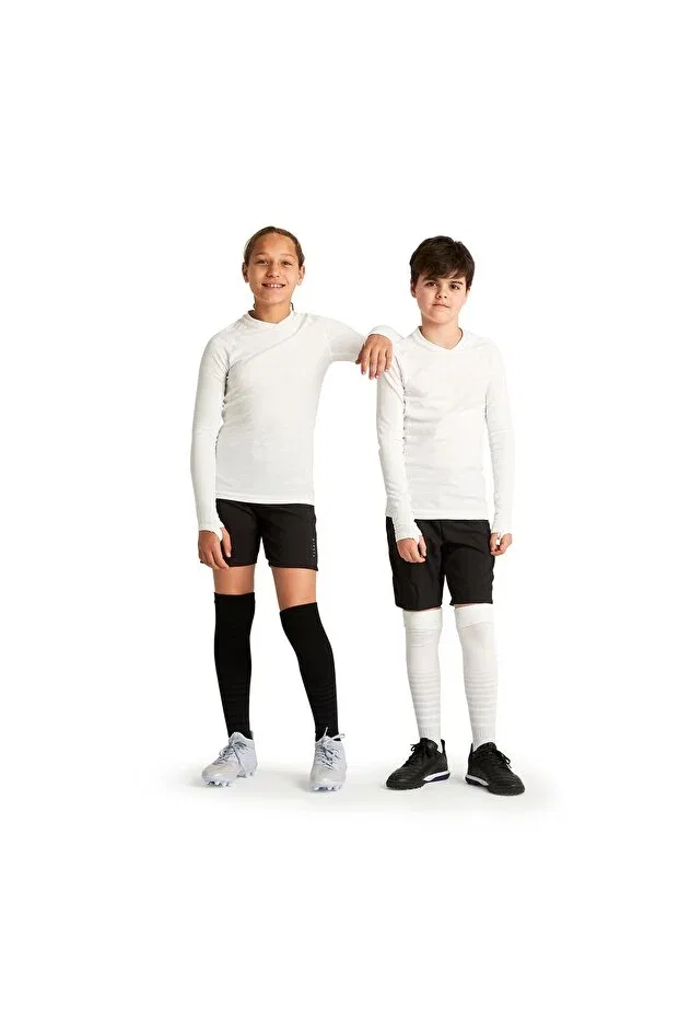 Детское термобелье для мальчиков с длинным рукавом Keepdry 500, Decathlon, White/Iced Coffee — фото 4