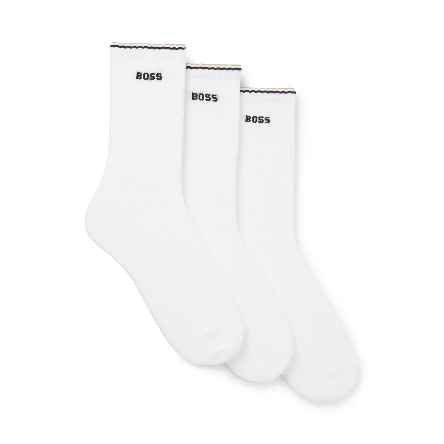 Мужские носки 3 пары в упаковке Rib Stripe BOSS, White
