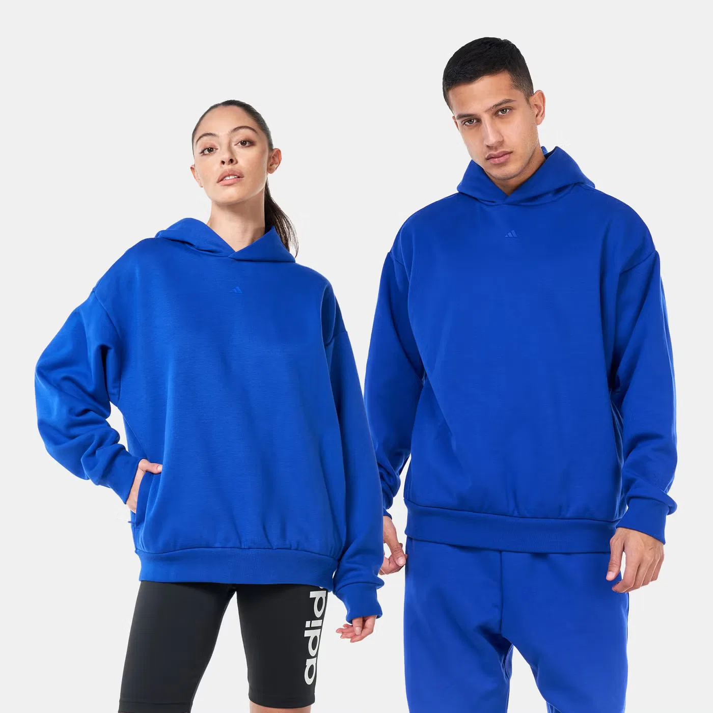 Худи баскетбольное с логотипом Adidas, синее