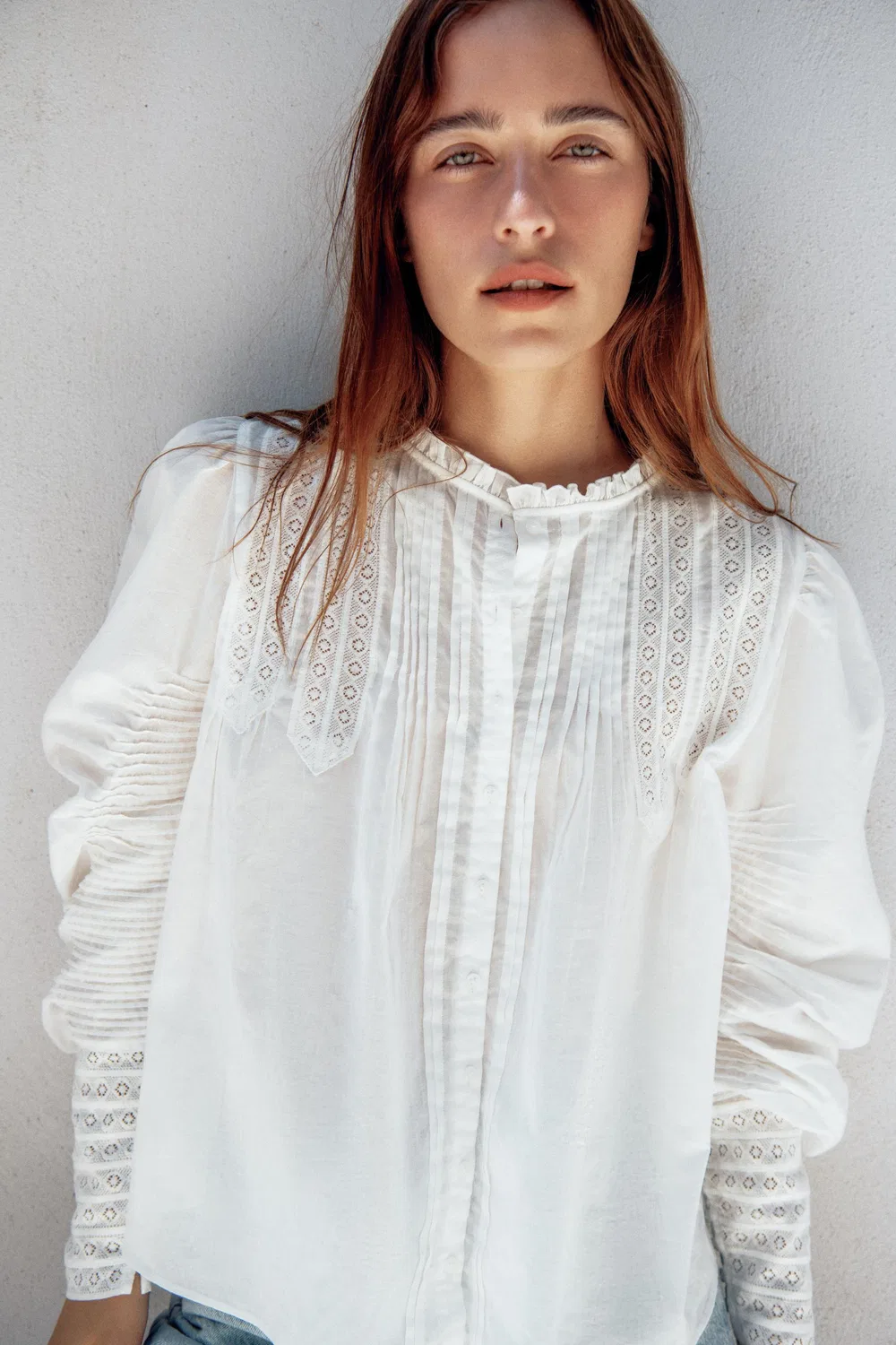 Романтическая рубашка из коллекции zw ZARA, White — фото 2
