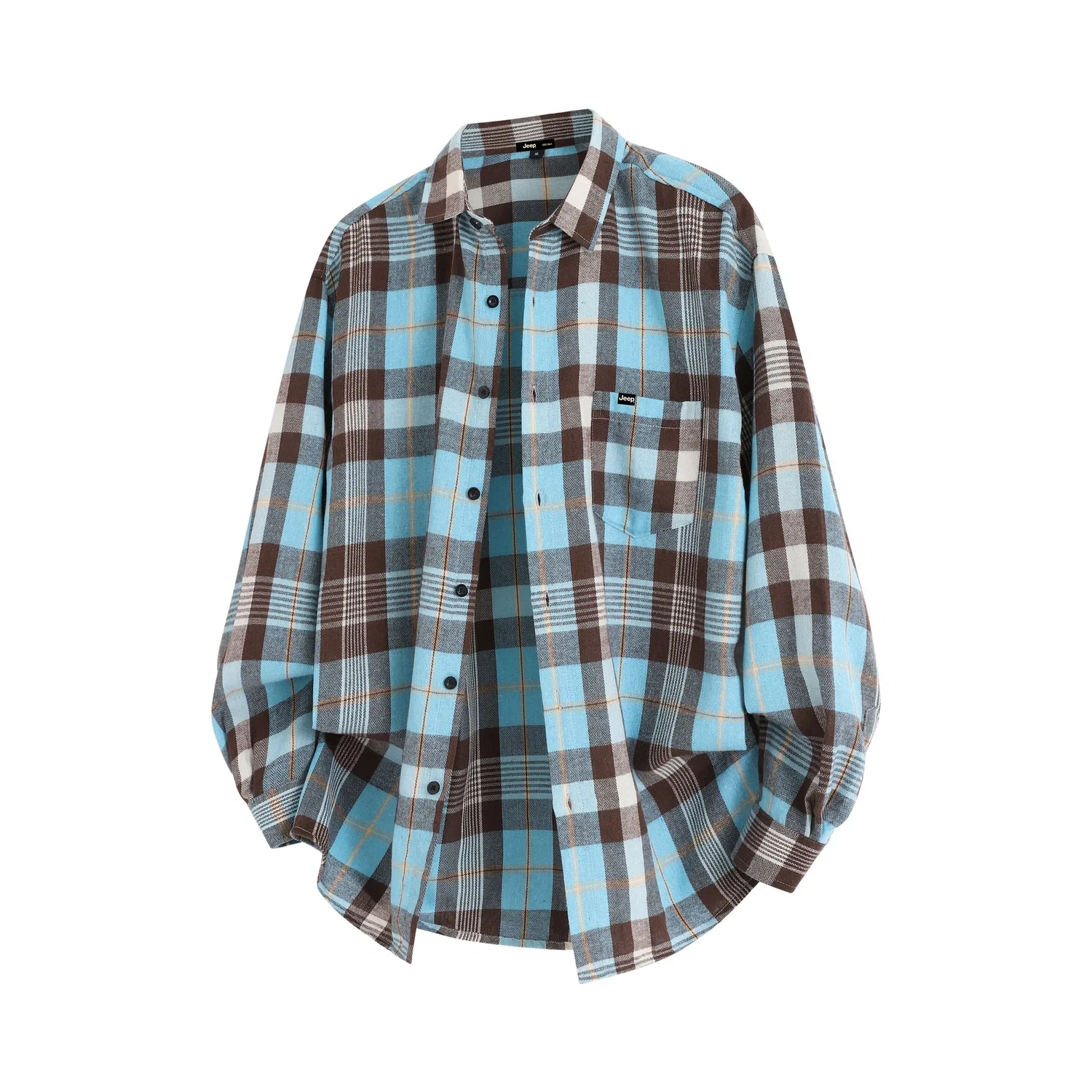 Детская рубашка с воротником прямого кроя Jeep Leisure Collection, Light Blue