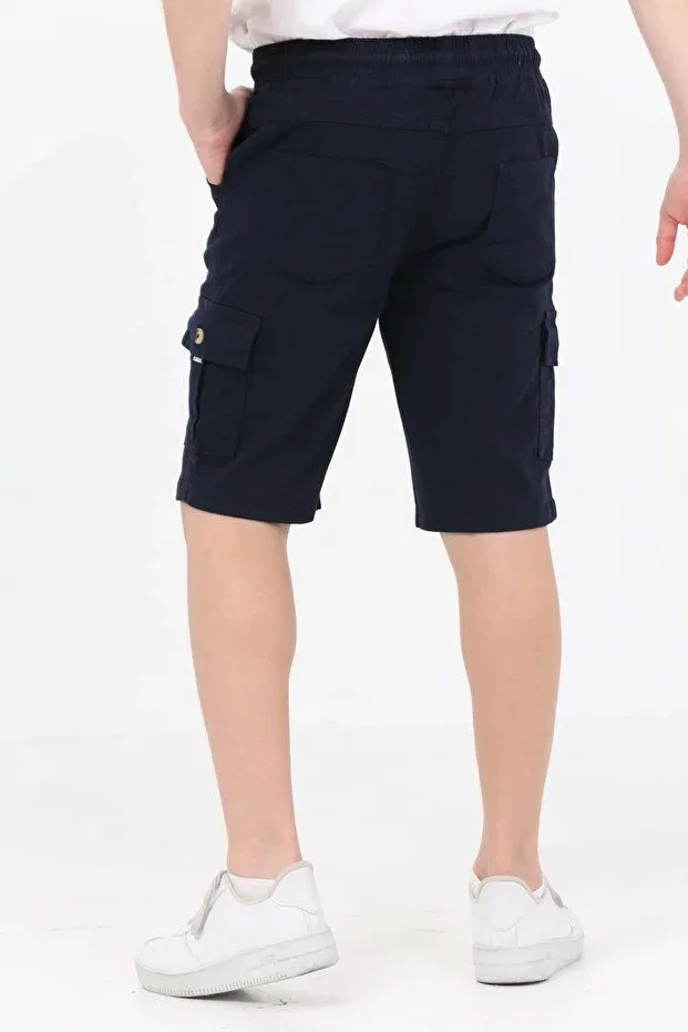 Детские шорты для девочек с карманами Beebird, Navy Blue — фото 4