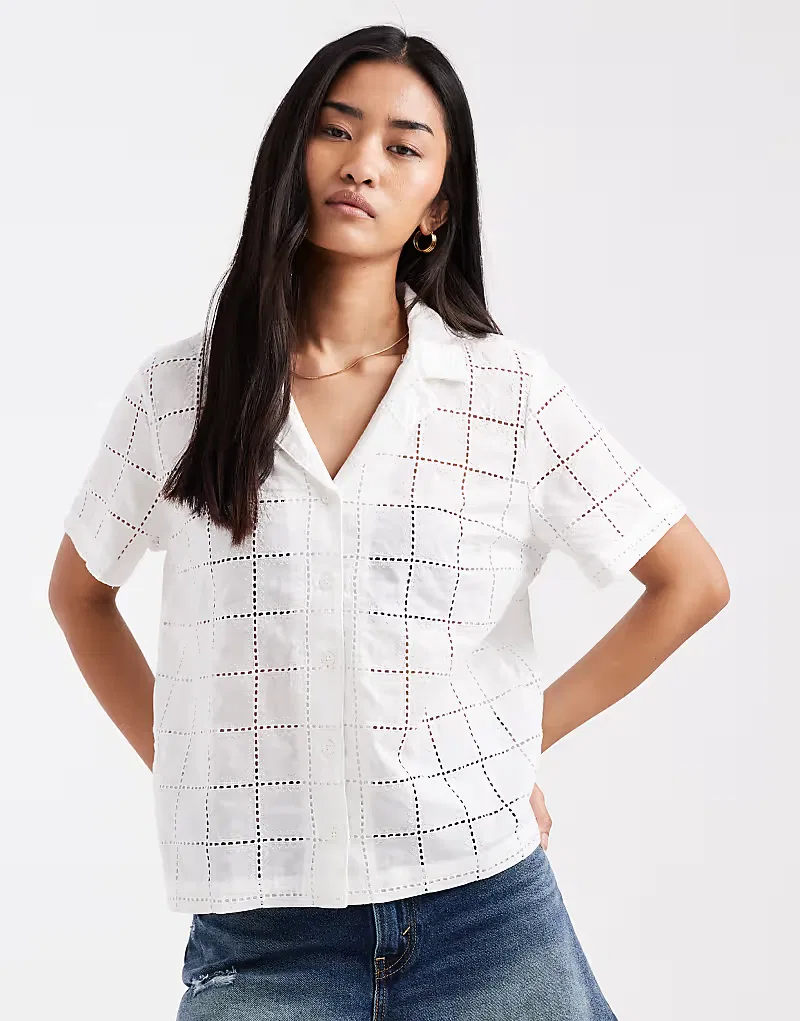 Рубашка boxy с вышивкой гладью Levi's, белый