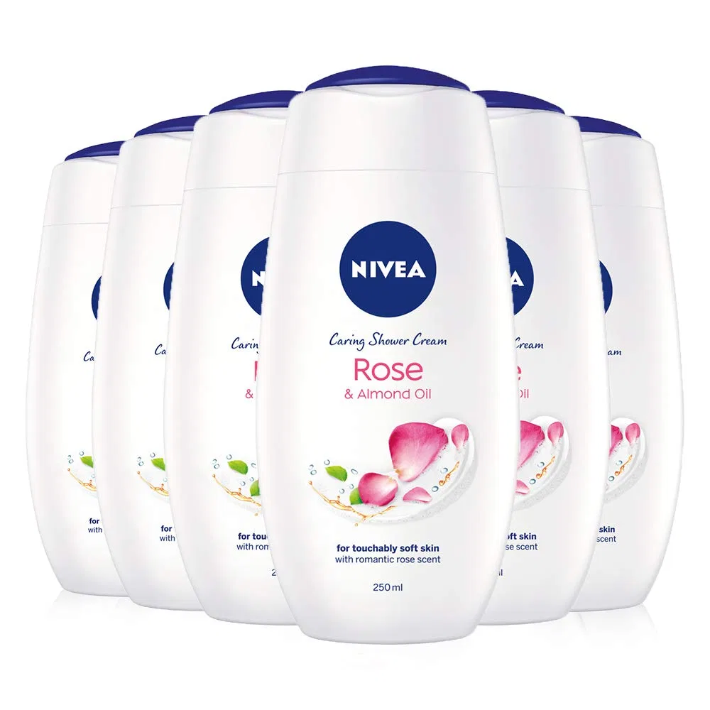 Крем для душа Nivea Rose & Almond Oil, 250 мл x 6, Rose