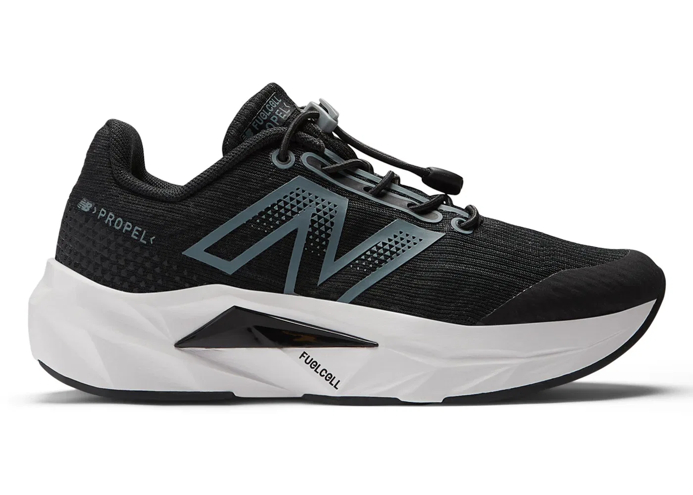 Детские кроссовки для бега с технологией FuelCell New Balance Bungee FuelCell Propel v5, Black Steel Silver Metallic
