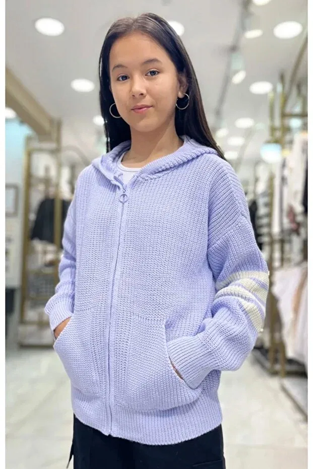 Детское худи-кардиган на молнии с капюшоном Minimoda Kids, Blue — фото 3