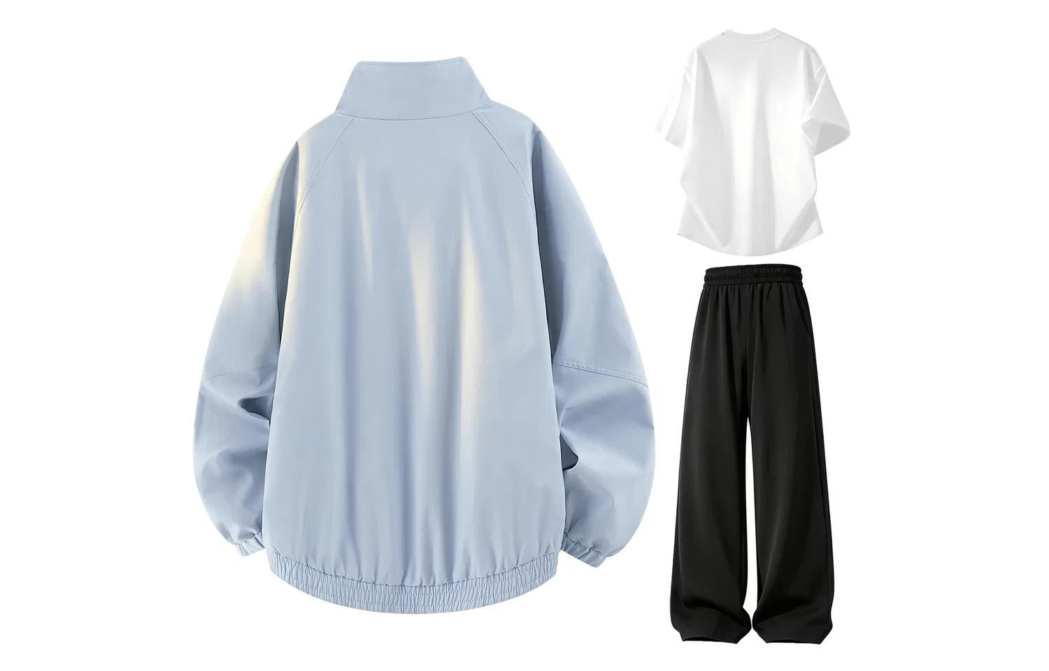 Детский спортивный комплект с воротником-стойкой Sky Blue White Black WARRIOR — фото 4