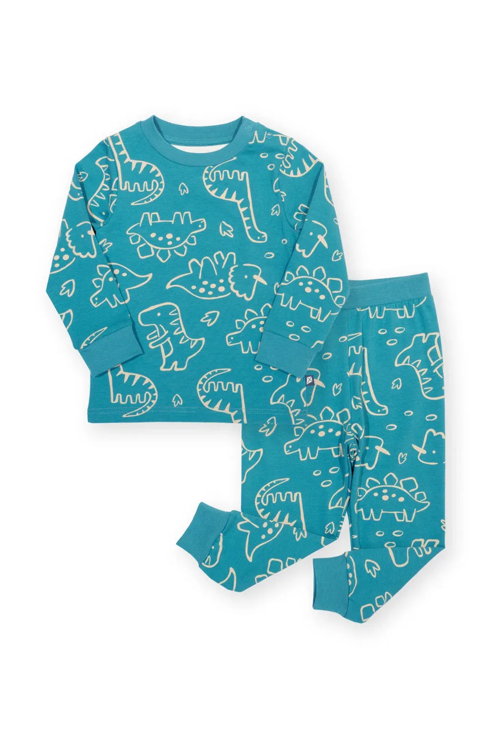Детская пижама с принтом Doodle Dino Kite, Teal