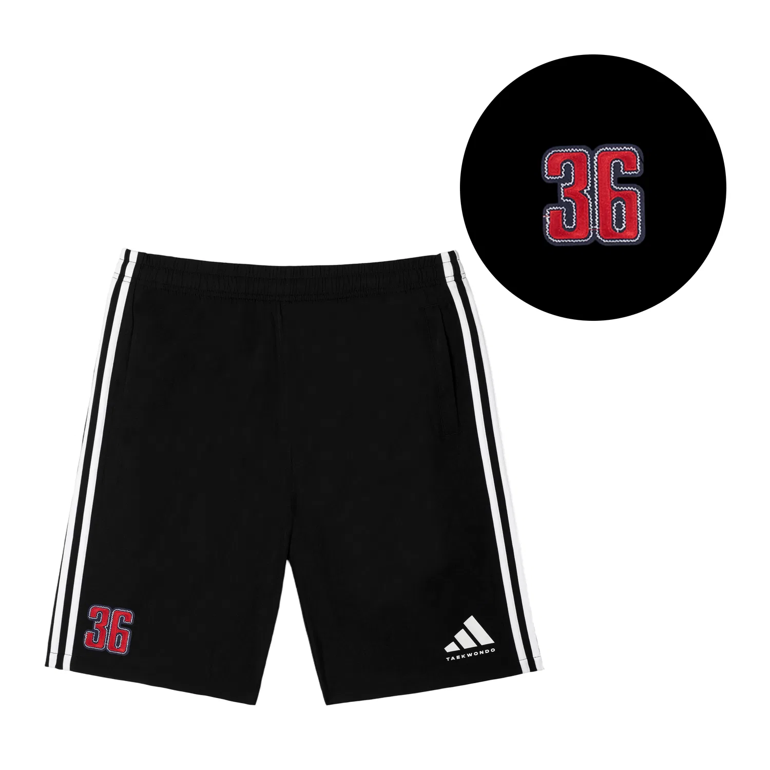 Мужские шорты для тхэквондо с принтом Adidas Taekwondo, Black — фото 3