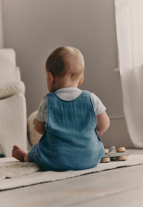 Комплект из топа и боди с животными Regular fit set Next Bear, синий — фото 3