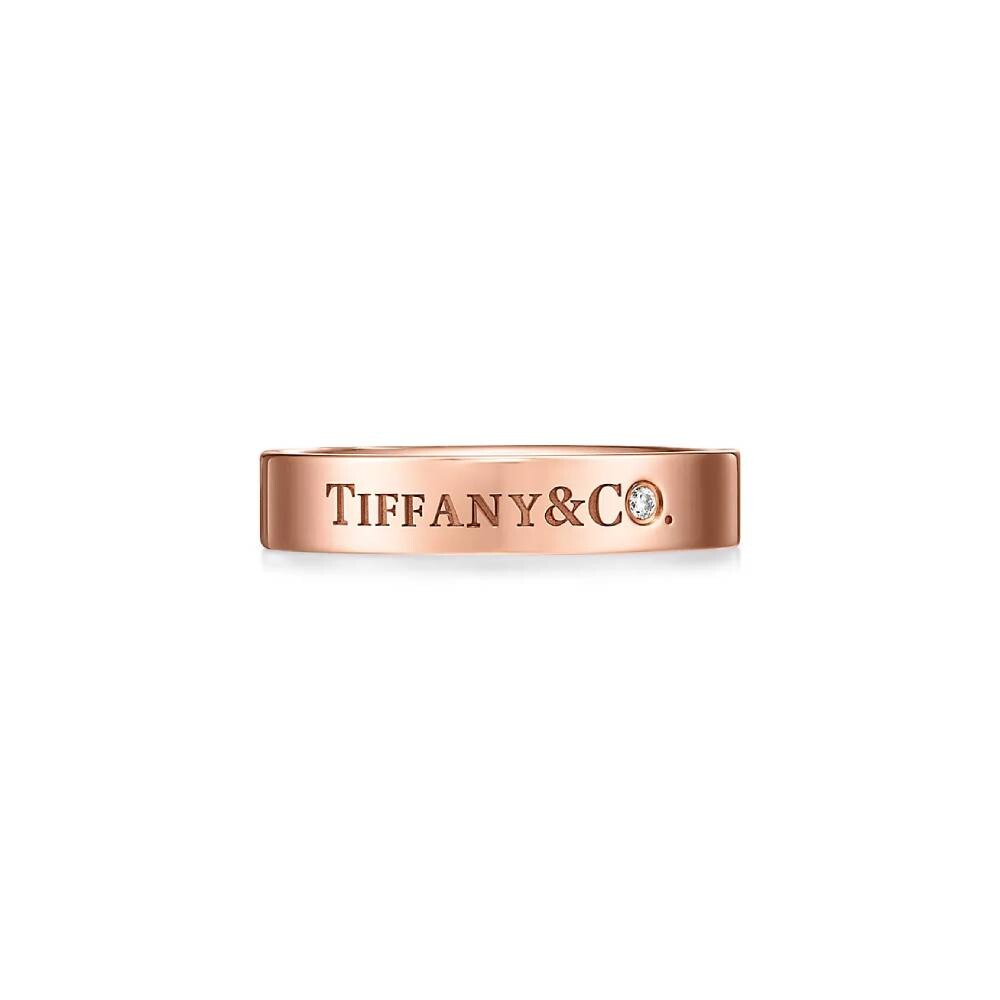 

Кольцо Tiffany & Co. Band 4 mm, розовое золото с бриллиантами