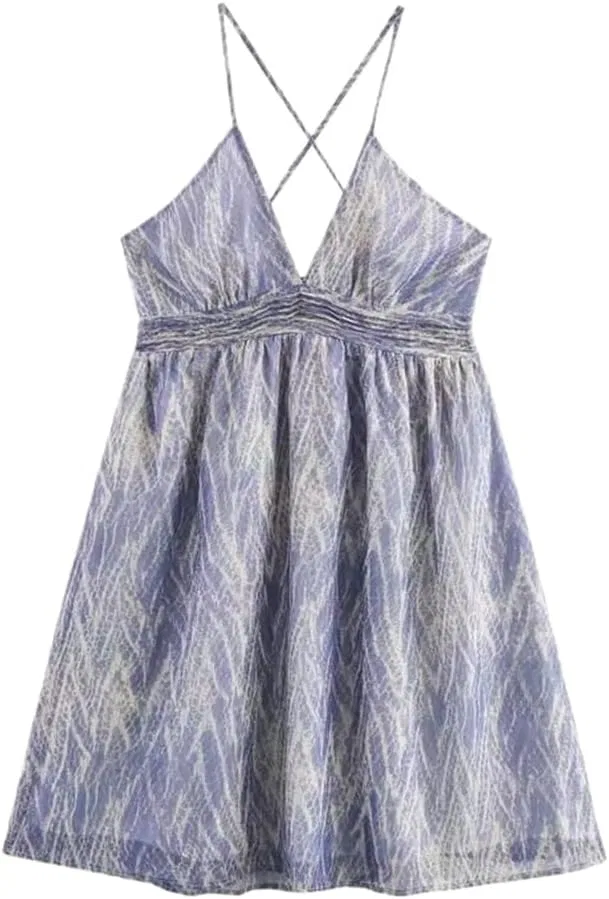 Женское мини-платье с принтом тай-дай Camisole, Blue