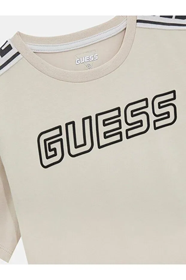 Детская футболка для мальчиков с принтом Guess, Beige — фото 3