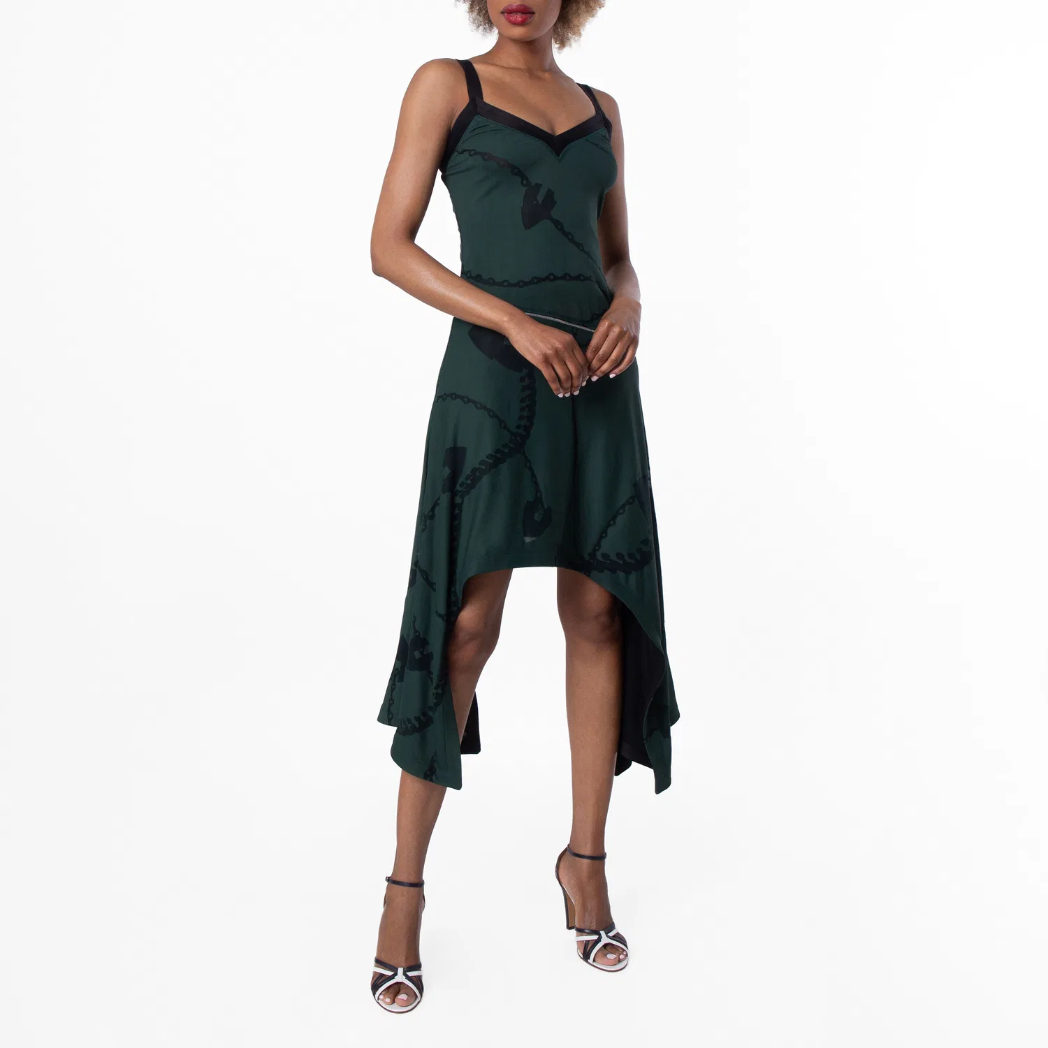 Платье макси с асимметричным подолом Asymmetrical Hem Jacquard Maxi Dress Burberry, Vine Ip Pattern