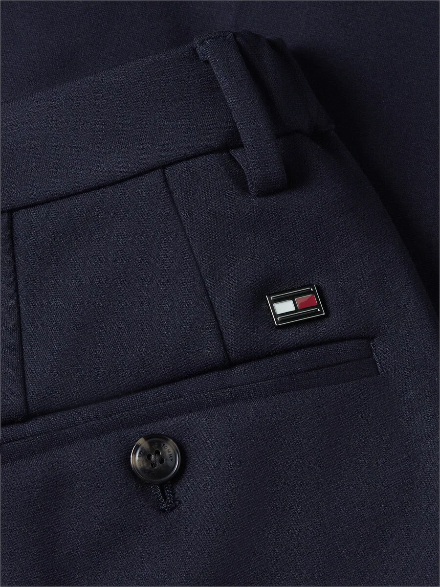Брюки TOMMY HILFIGER Regular Pleated Pants 'New York Label' темно-синего цвета — фото 4