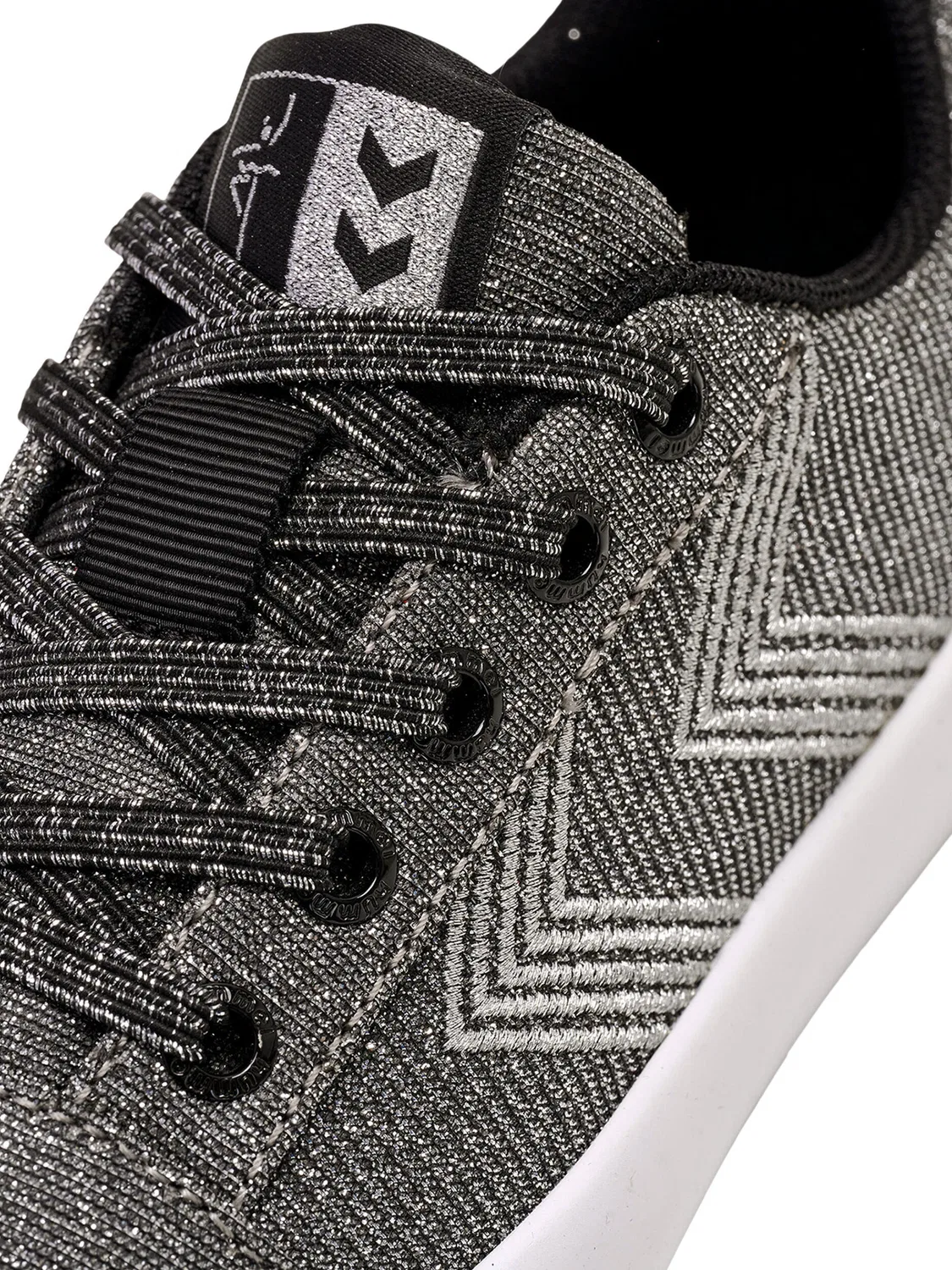 Детские кроссовки с блестящим верхом Base Court Glitter Jr Hummel, Schwarz — фото 3