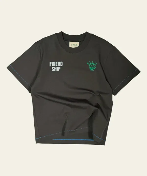 Футболка с коротким рукавом Friend ship, Frise, темно-коричневая