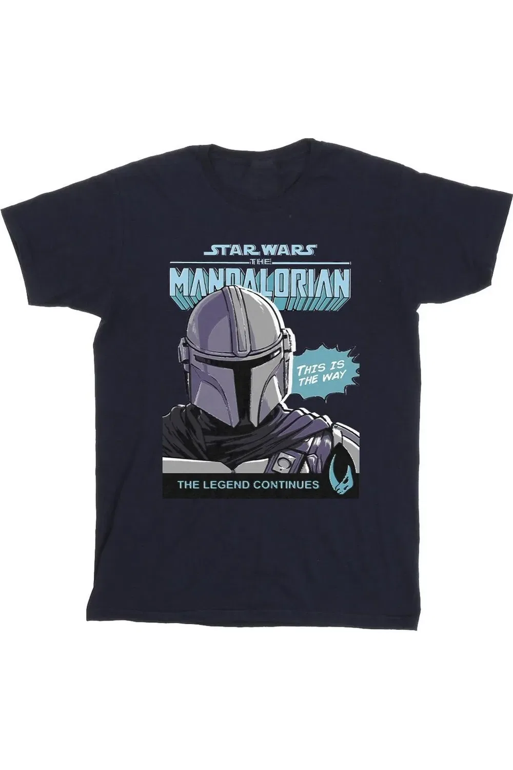 Футболка хлопковая с принтом Mando comic cover Star Wars, Navy — фото 2
