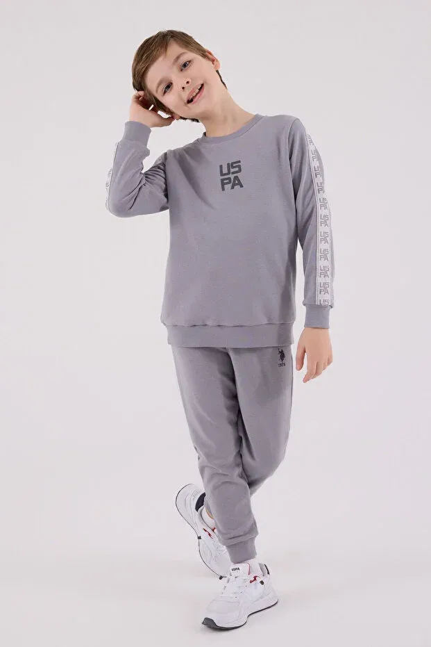 Детский комплект спортивного костюма для мальчиков Licensed U.S. Polo Assn., Gray — фото 3