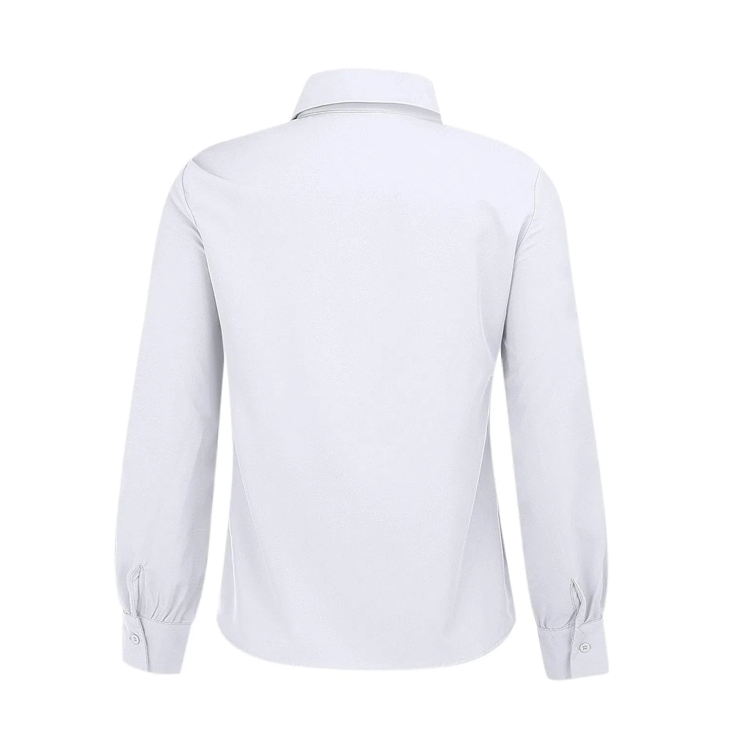 Женская блузка с длинным рукавом с бантом Elegant Work Shirt, Satin 04-white — фото 4