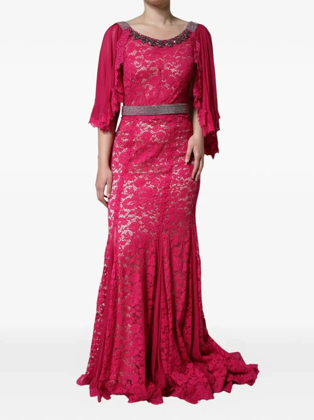 Кружевное платье макси DOLCE & GABBANA, розовый