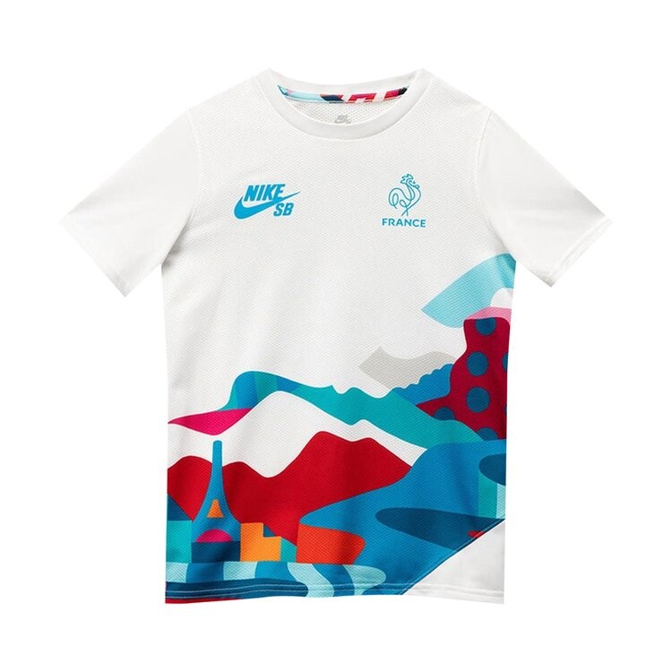 

Толстовка Nike SB x Parra France Federation Kit Crew Jersey 'White/Neptune Blue', белый