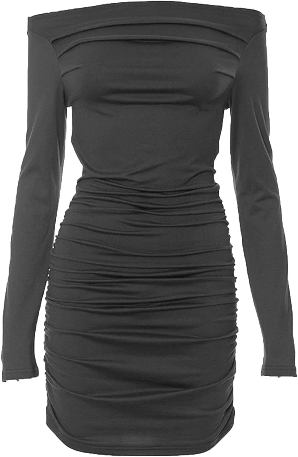 Женское вечернее платье макси с длинными рукавами, Dark Grey