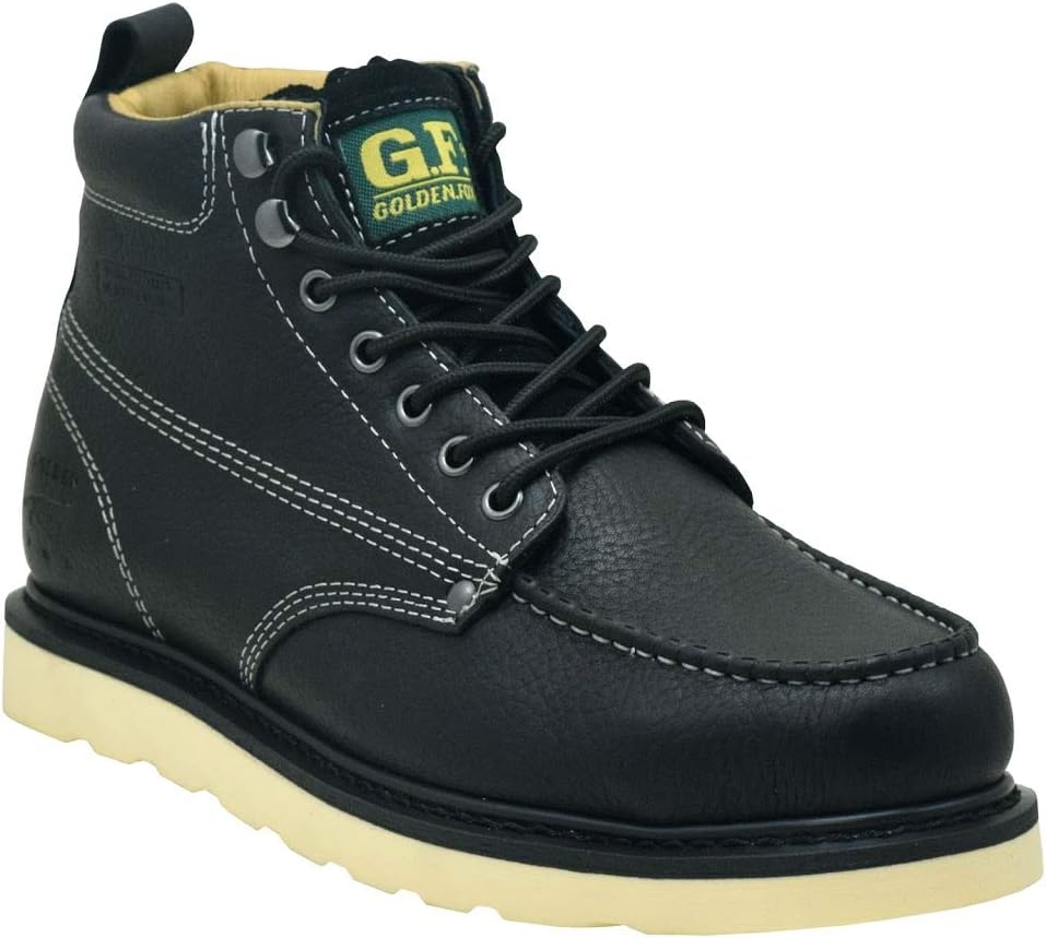 

Ботинки Golden Fox с металлическим носком для мужчин, 15 см, MOC носок, удобные ботинки на танкетке для строительства, черный