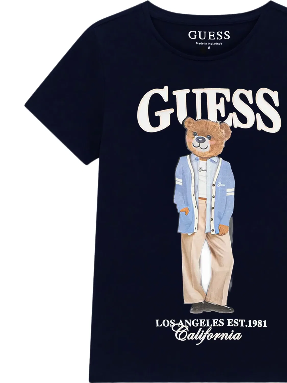 Футболка с принтом Guess Kids, синий — фото 3