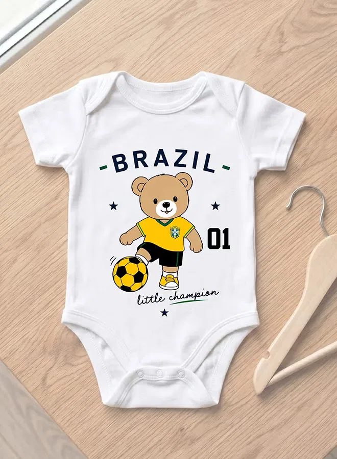 Боди-комбинезон с принтом Little Champion Teddy Nurtur, белый