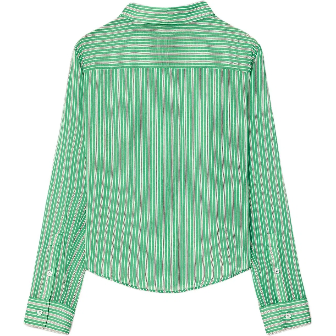 Женская рубашка с лацканами тонкая White/Green ZARA, White/Green — фото 3