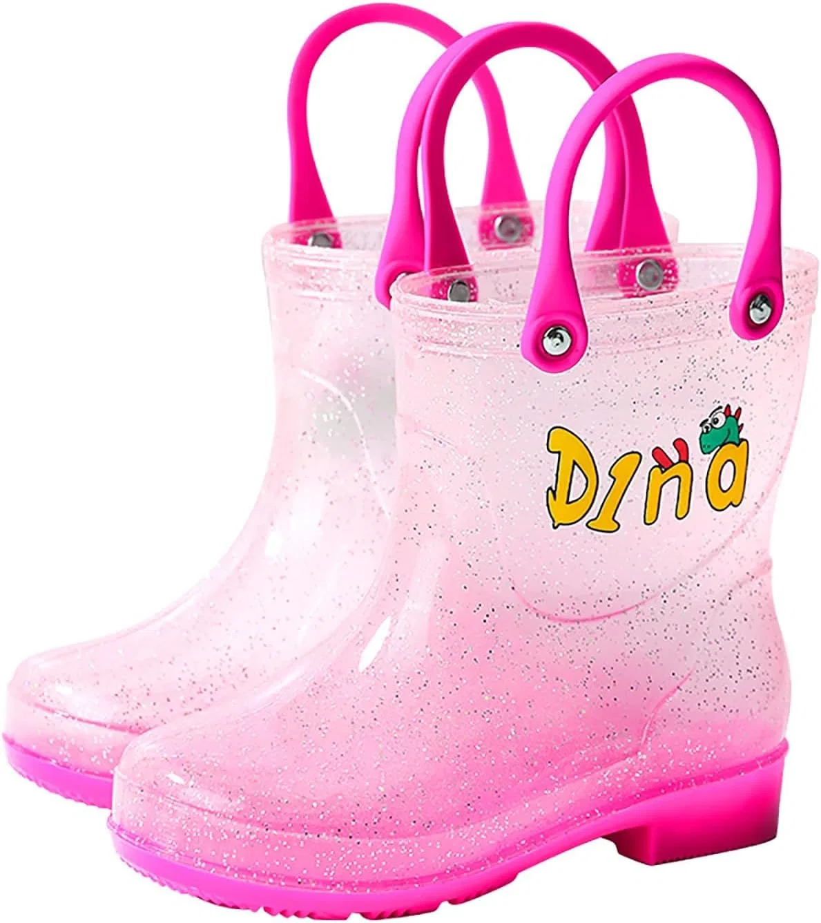 Детские сапоги резиновые с ручками для девочек IWIHMIV, Pink