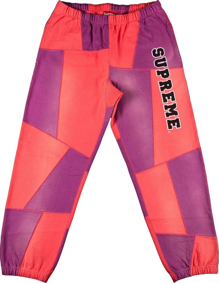 

Спортивные брюки Supreme Patchwork Sweatpant 'Bright Coral', розовый