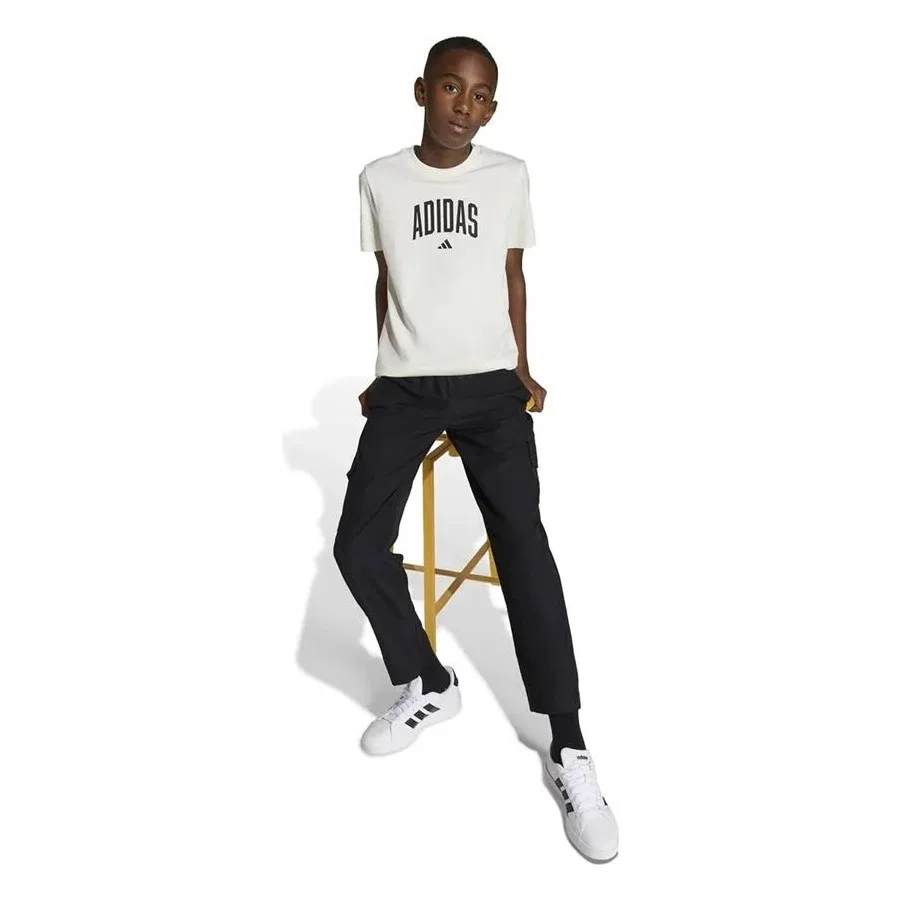 Детская футболка с коротким рукавом adidas J Colleg T, Белый — фото 4